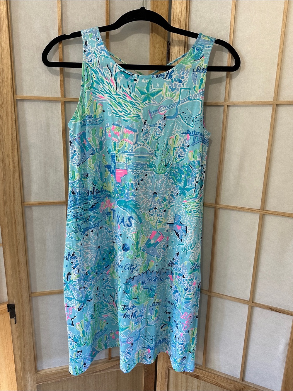 Lilly Pulitzer Aqua Multicolor Sleeveless Shift Dress